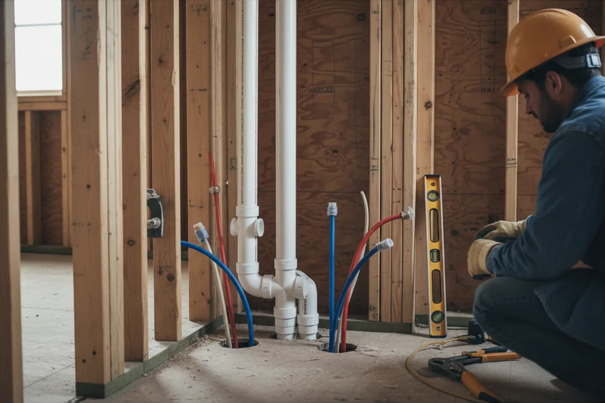 Drain and supply rough-in during Garbage Disposal Repair in Willimantic